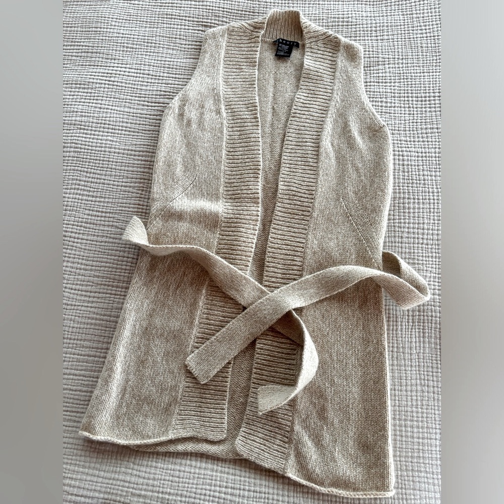 Theory Beige Sleeveless Cardigan - Picture 4 of 7
